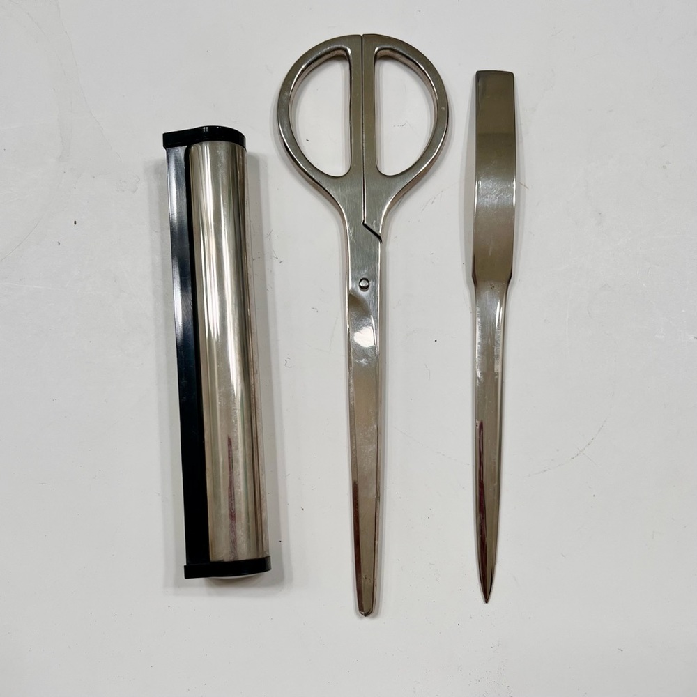 Vintage LERCHE Desk 3 Pc Set Scissor‎ Letter Opener - Made in Solingen Germany